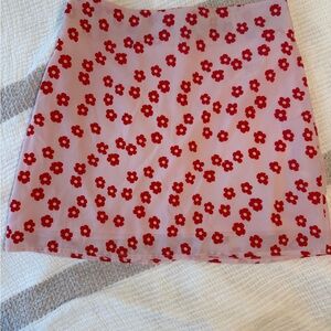 Floral Red Skirt